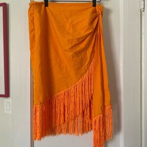 Gabi Fresh x Fashion to Figure Fringe Wrap Skirt size 0 (XL/12) in Orange